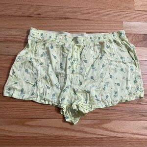 PINK Victoria's Secret Pajama Shorts Womens Medium Yellow Blue Dog Tennis Y2K